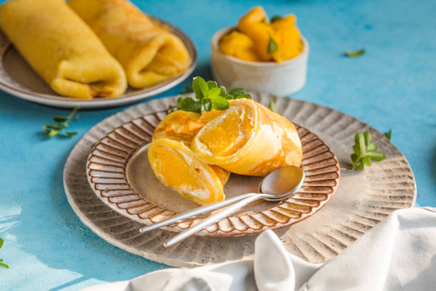 Hong Kong style mango pancakes